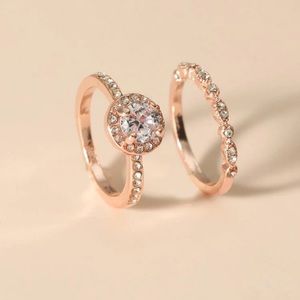 Gold CZ Ring Set